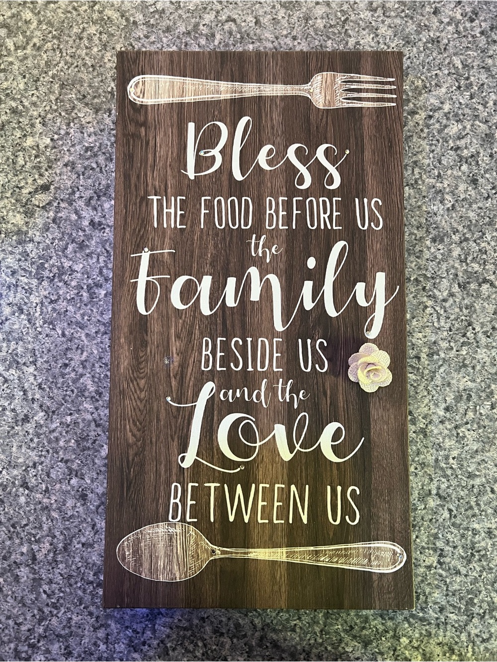 Rustic Canvas ‘Bless the Family' Wall Decor Sign